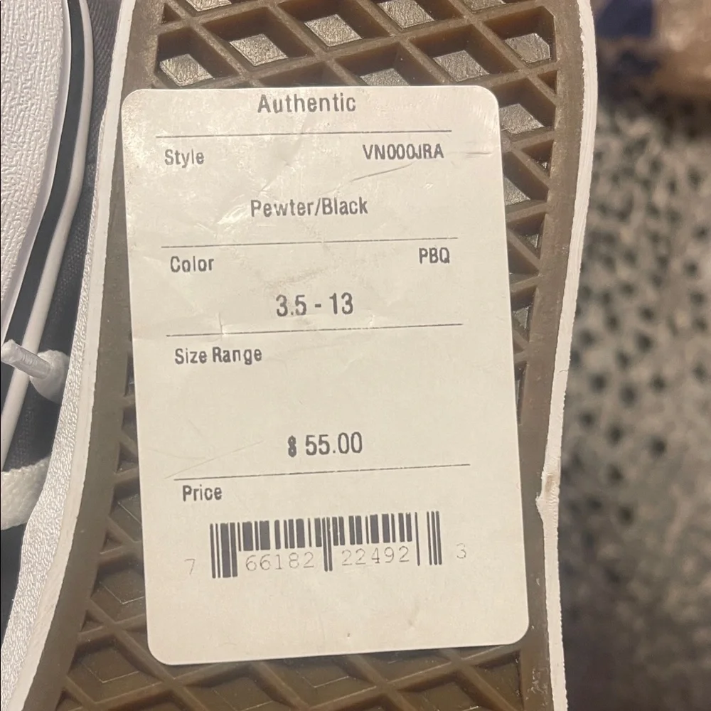 Vans Men's Charcoal Canvas Sneakers - Picture 4 of 4